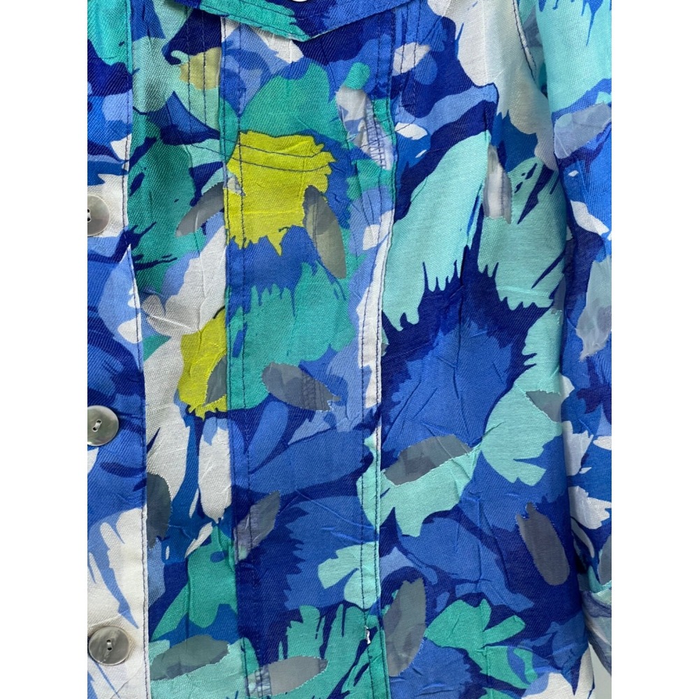 Ruby Road Lightweight Floral Jacket Top, Blue Flo… - image 2